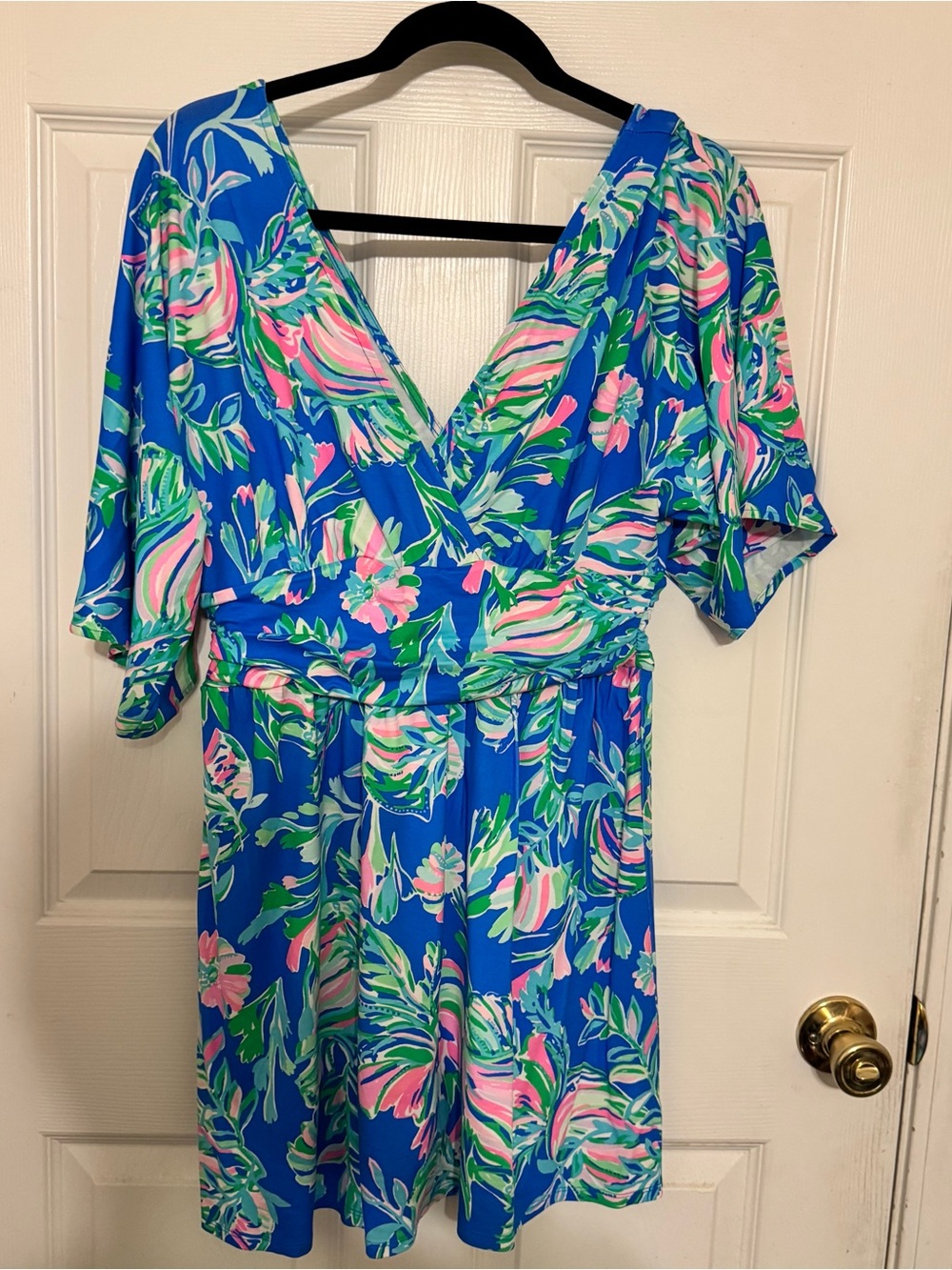 Lilly Pulitzer Parigi skort romper in Blue Flare Fancy Fins, size M